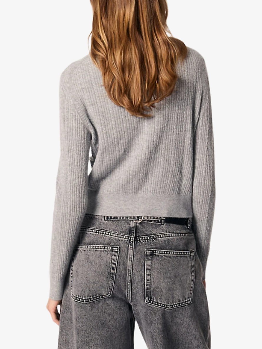 Embellished-collar wool and cashmere cardigan - 4