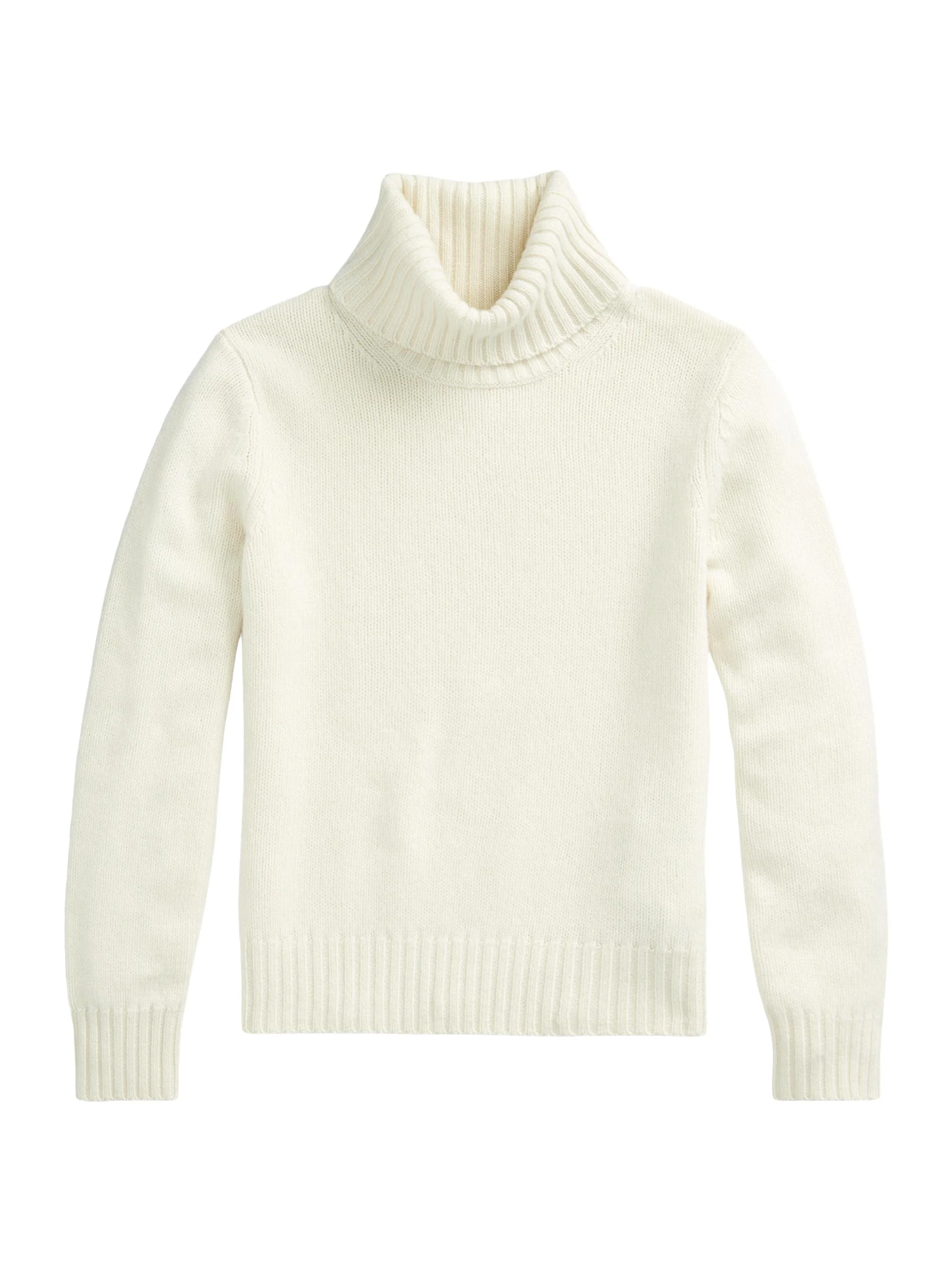 Women's Wool Turtleneck Sweater - Authentic Cream - 1