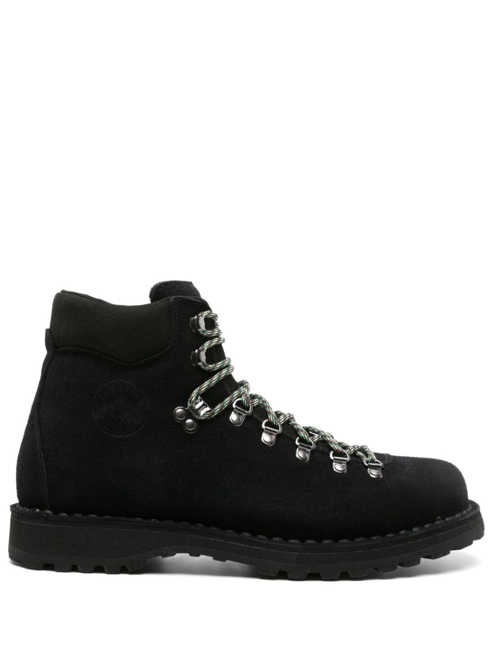 logo debossed suede lace-up boots - 1
