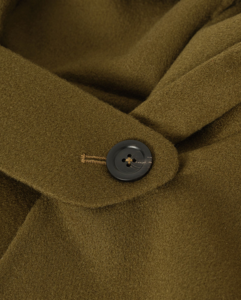 Hoolie Olive Green Hooded Cashmere Cape 8