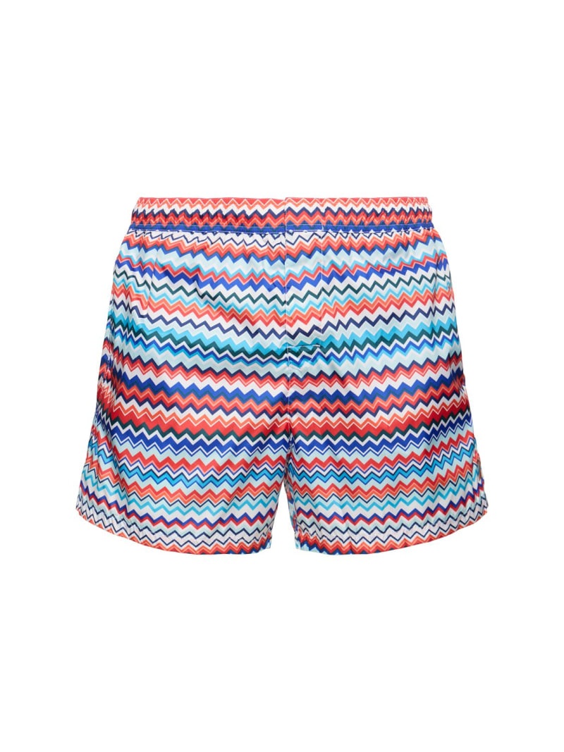 Striped nylon swim shorts - 1