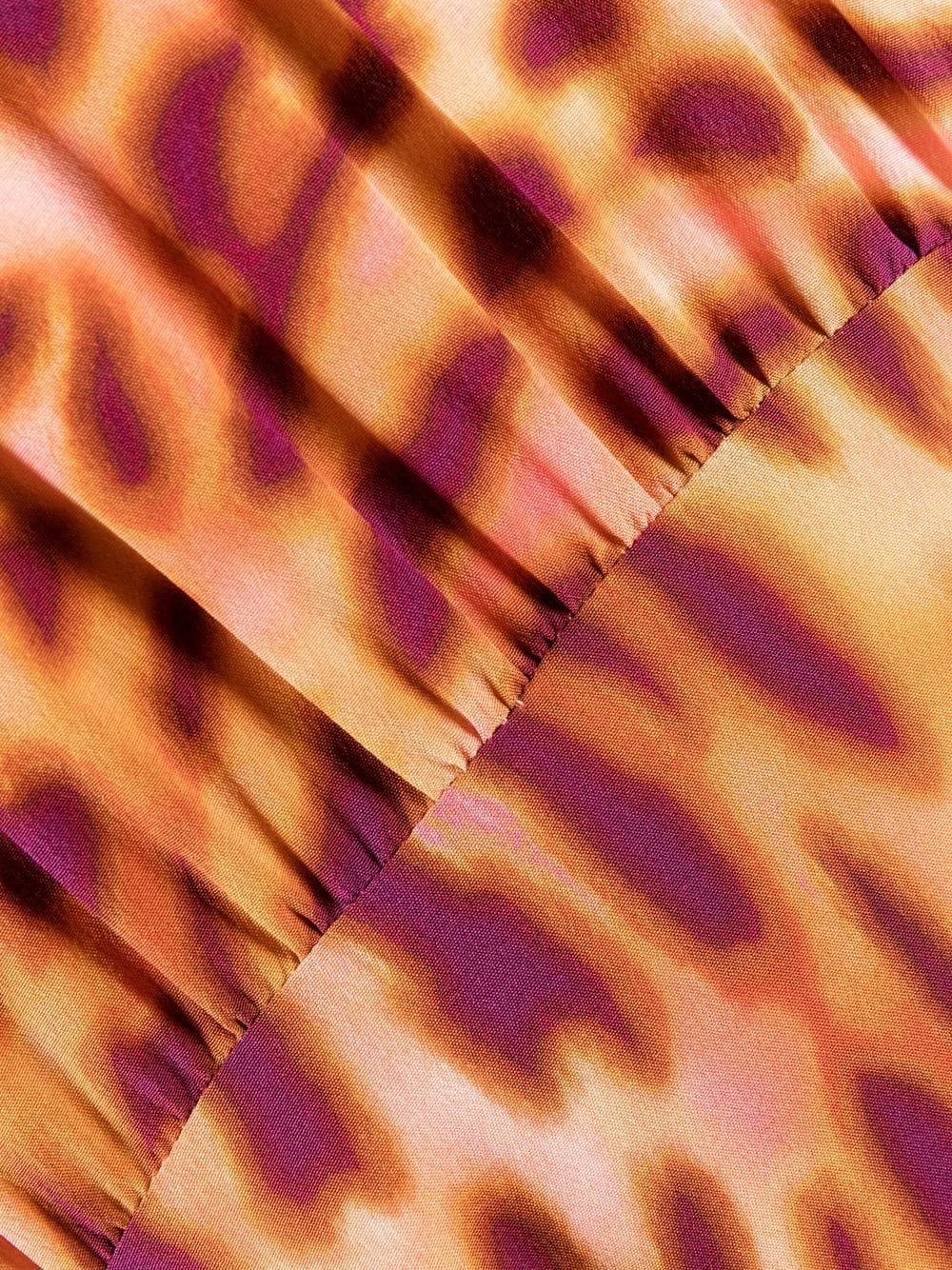 cheetah print knotted mini dress - 6