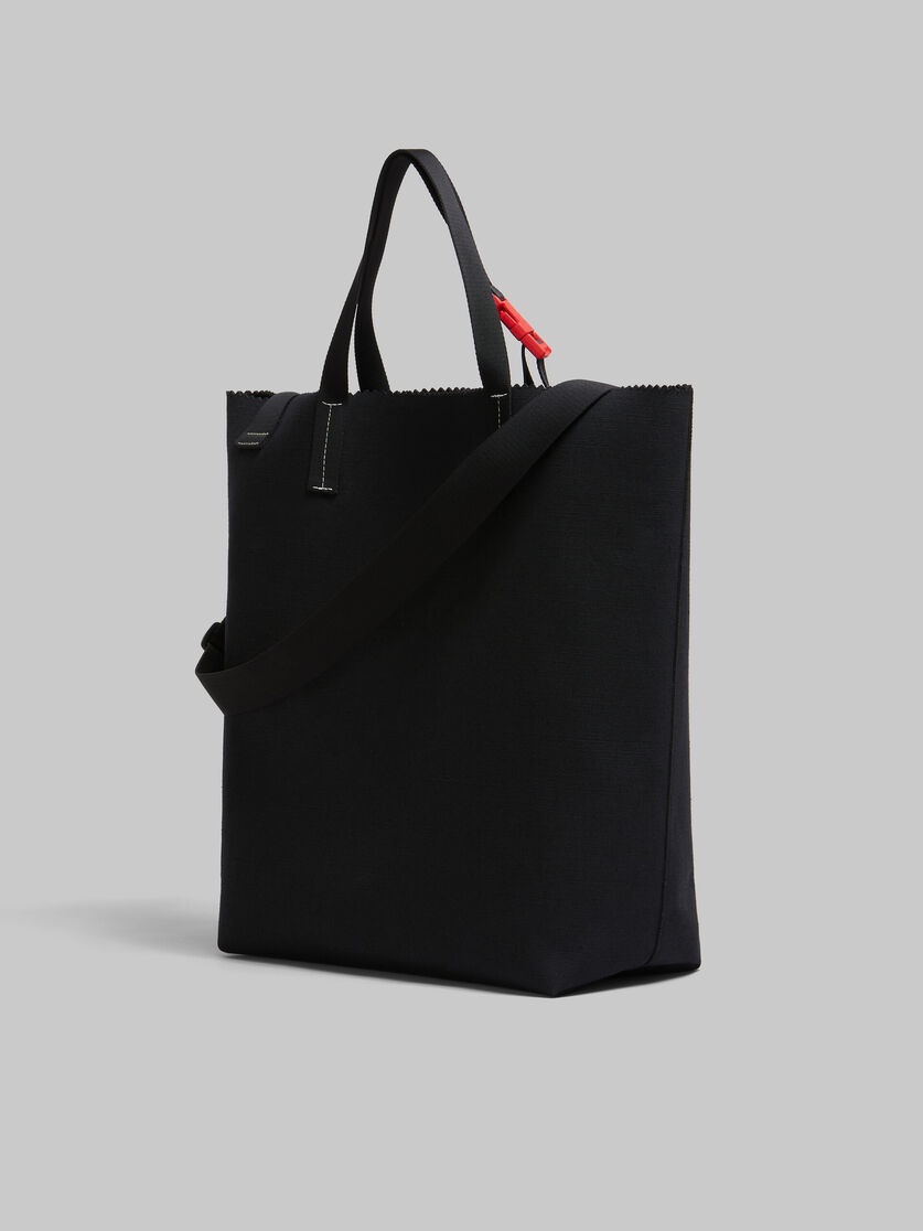 BLACK CANVAS TRIBECA SHOPPER WITH RAISED MARNI LOGO - 3