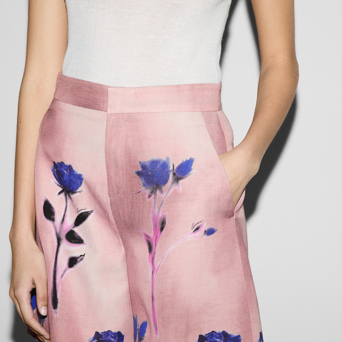 Floral print silk viscose shorts - 5