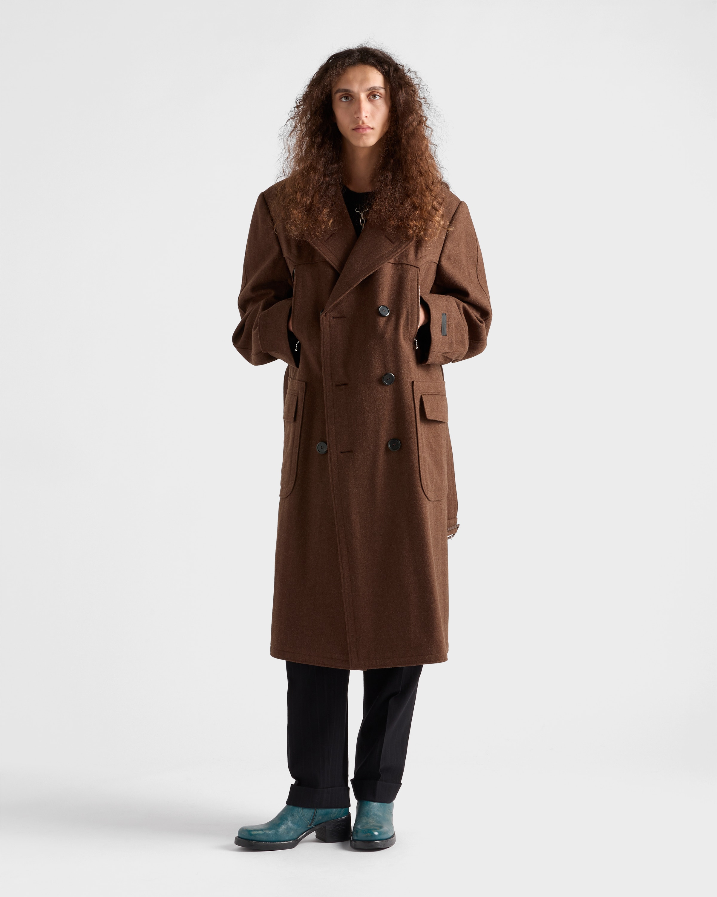 Double-breasted wool coat - 2