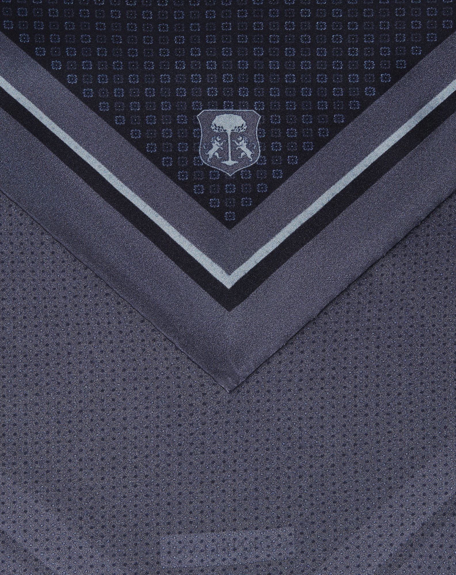 Blue/Grey pure silk pocket square - 3