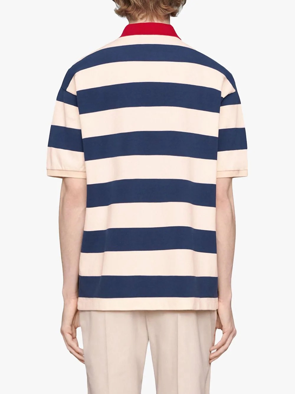 Embroidered striped jersey polo - 4