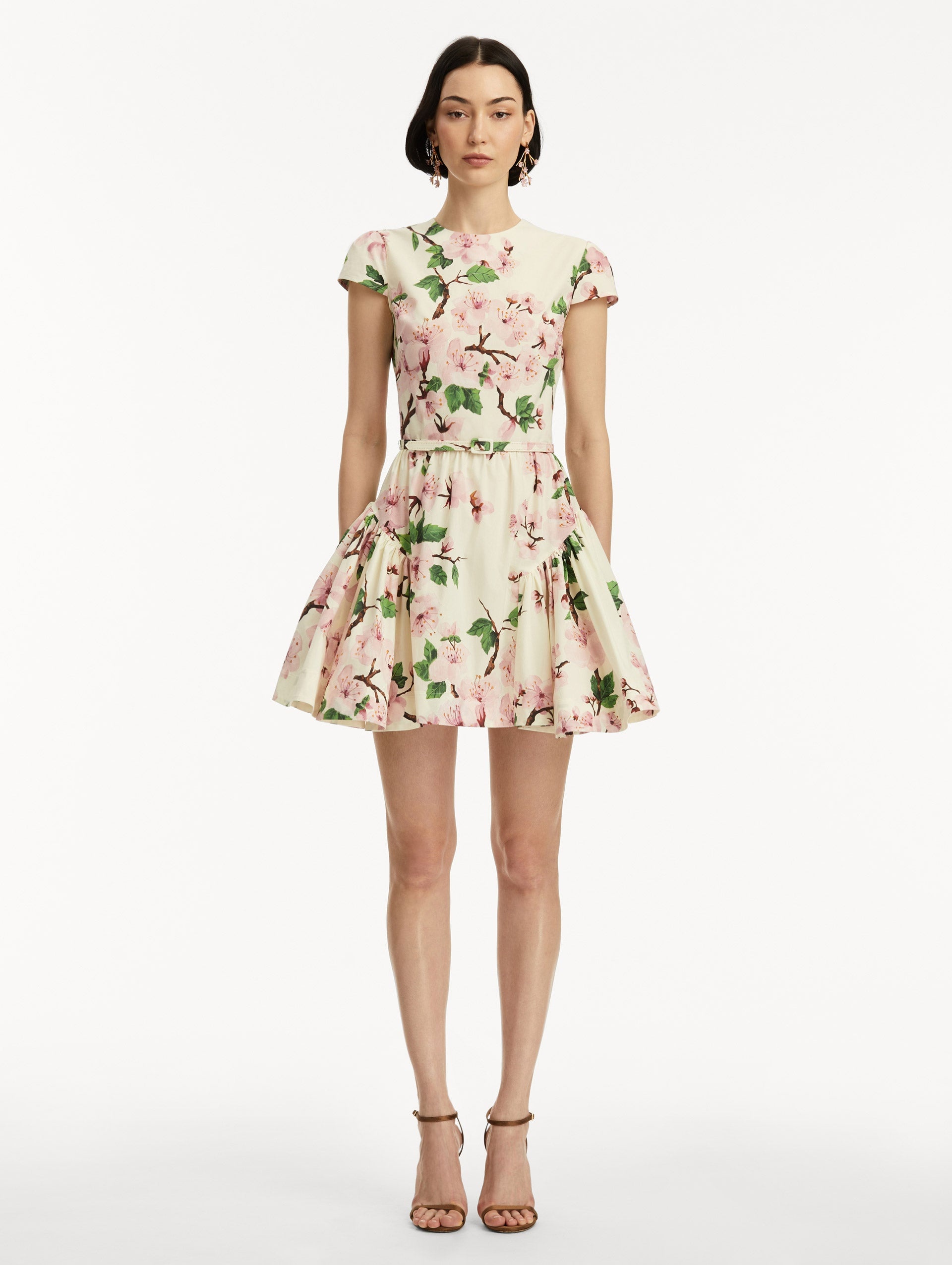 CHERRY BLOSSOM COTTON POPLIN MINI DRESS - 2