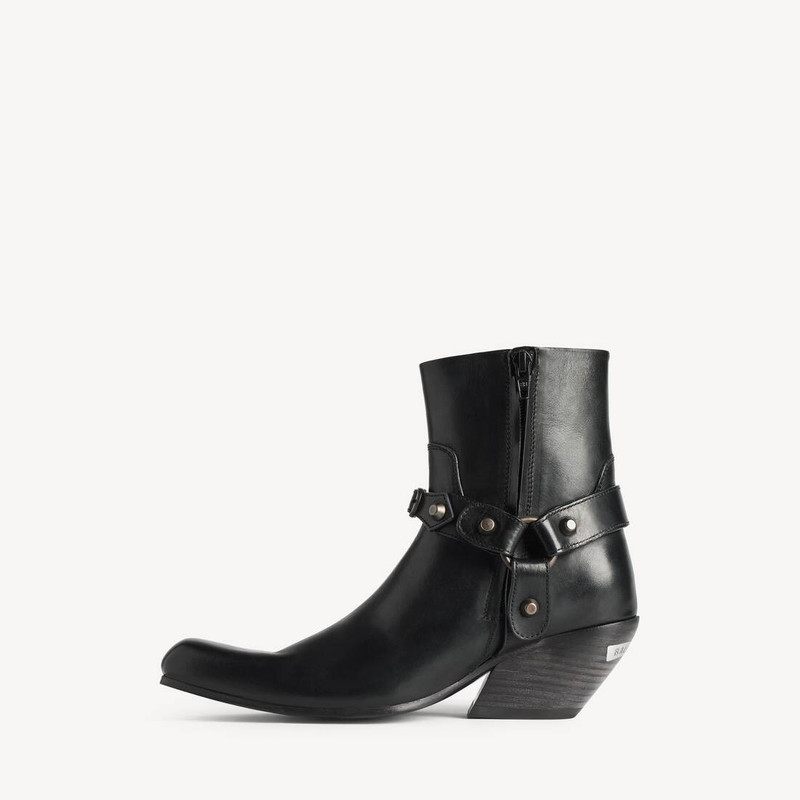 BALENCIAGA Women's Memphis Bootie With Harness in Black outlook