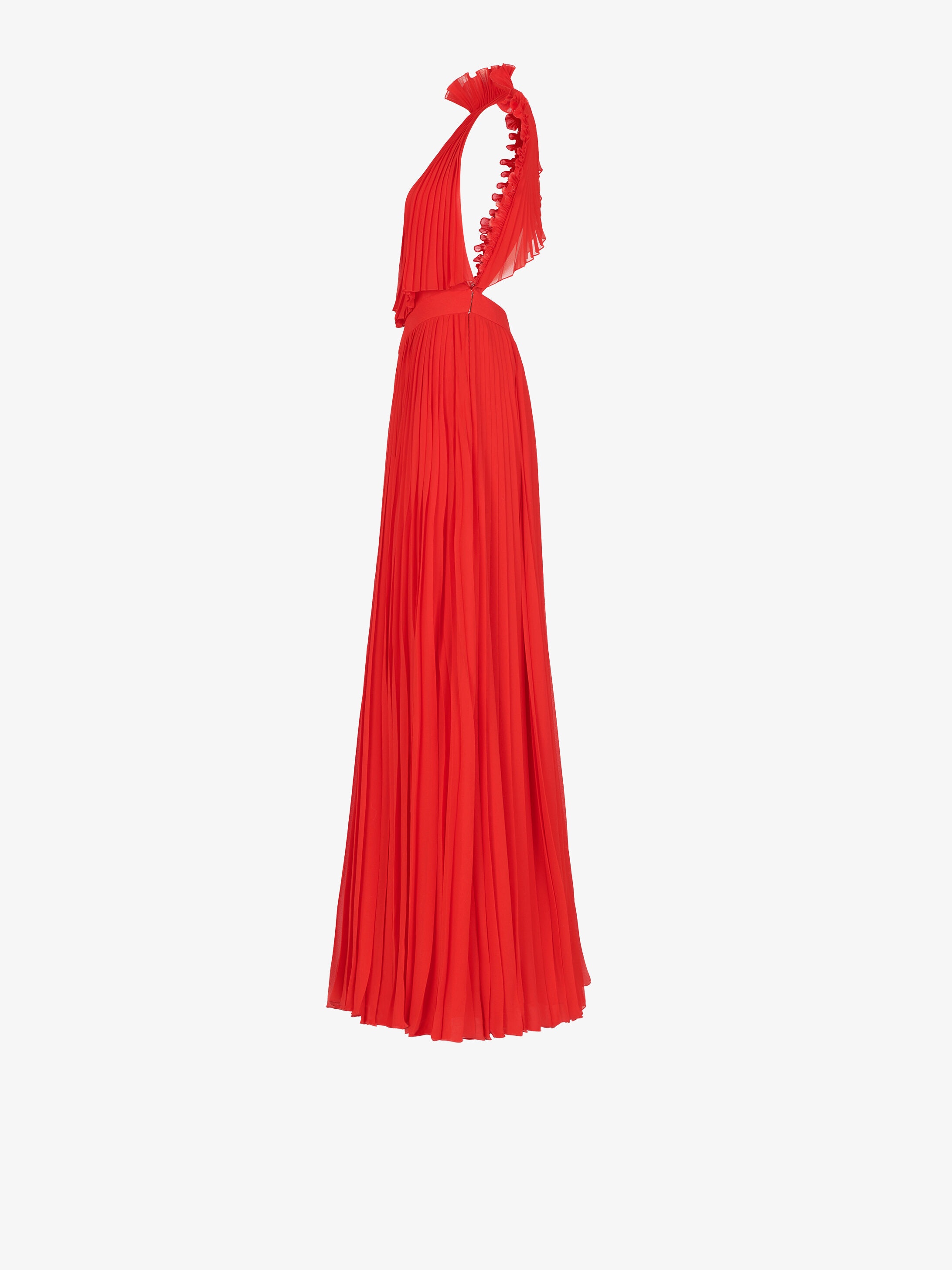 Pleated evening dress with ruffles - 4