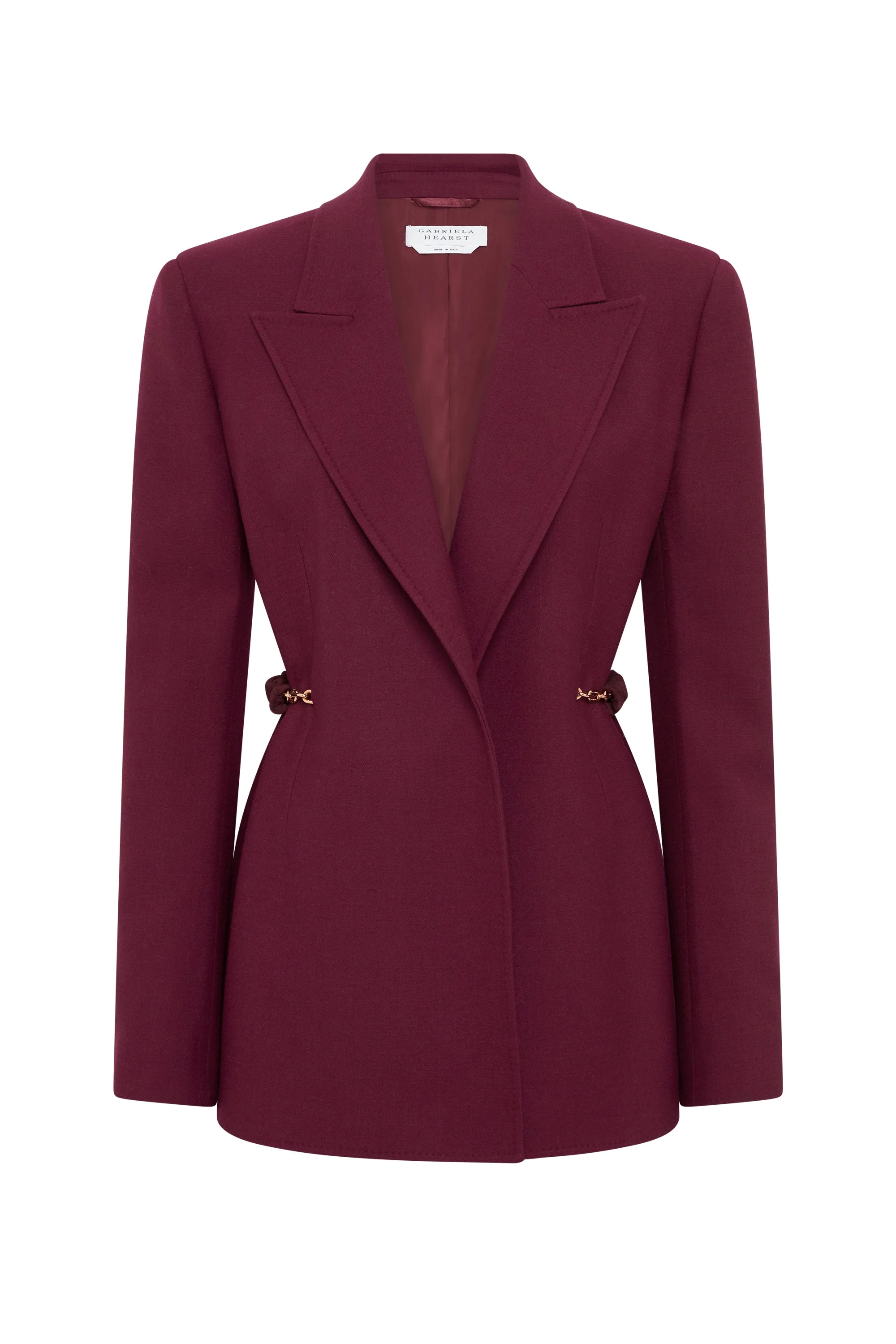 Epona Chain Blazer in Bordeaux Recycled Virgin Wool - 1