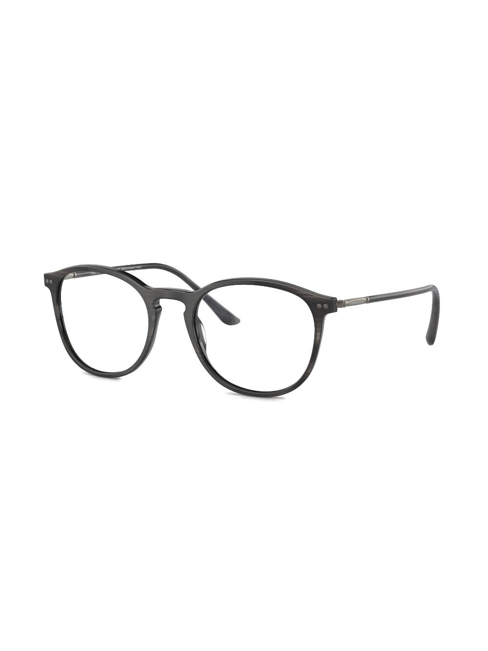striped round-frame glasses - 2