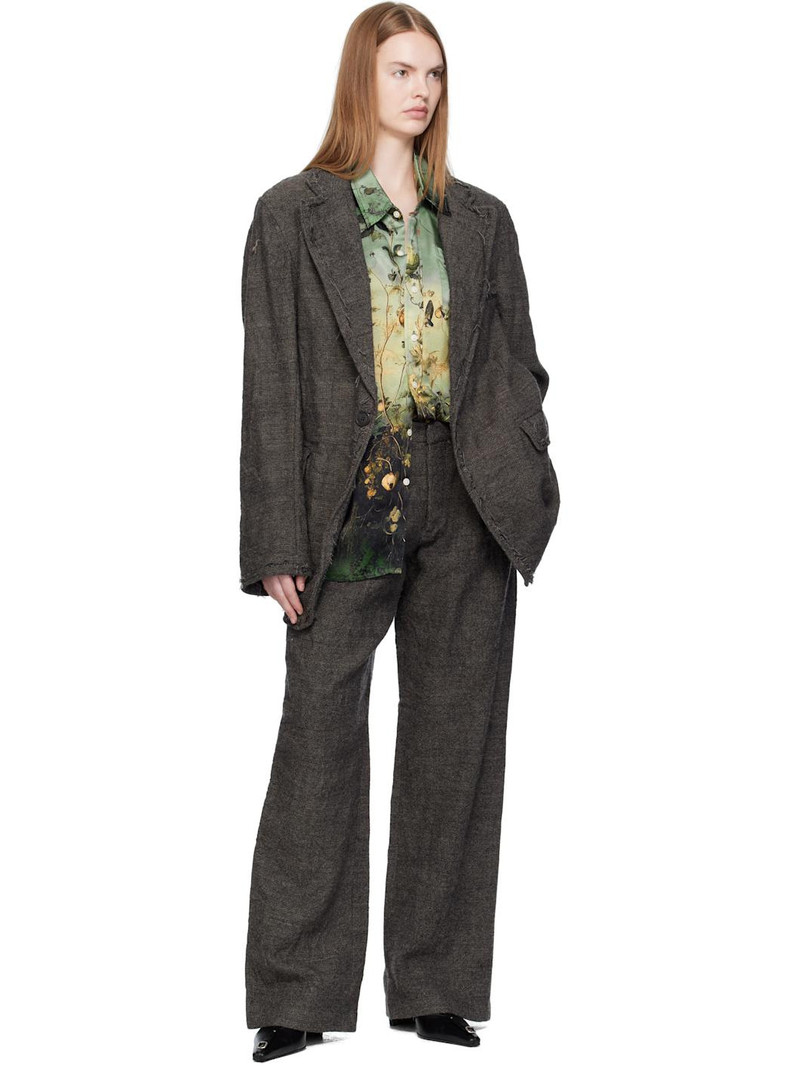 R13 Gray Frayed Edge Ragged Blazer outlook