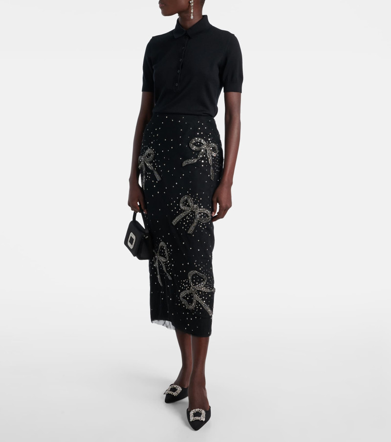 CAROLINA HERRERA Silk and cotton-blend polo shirt outlook