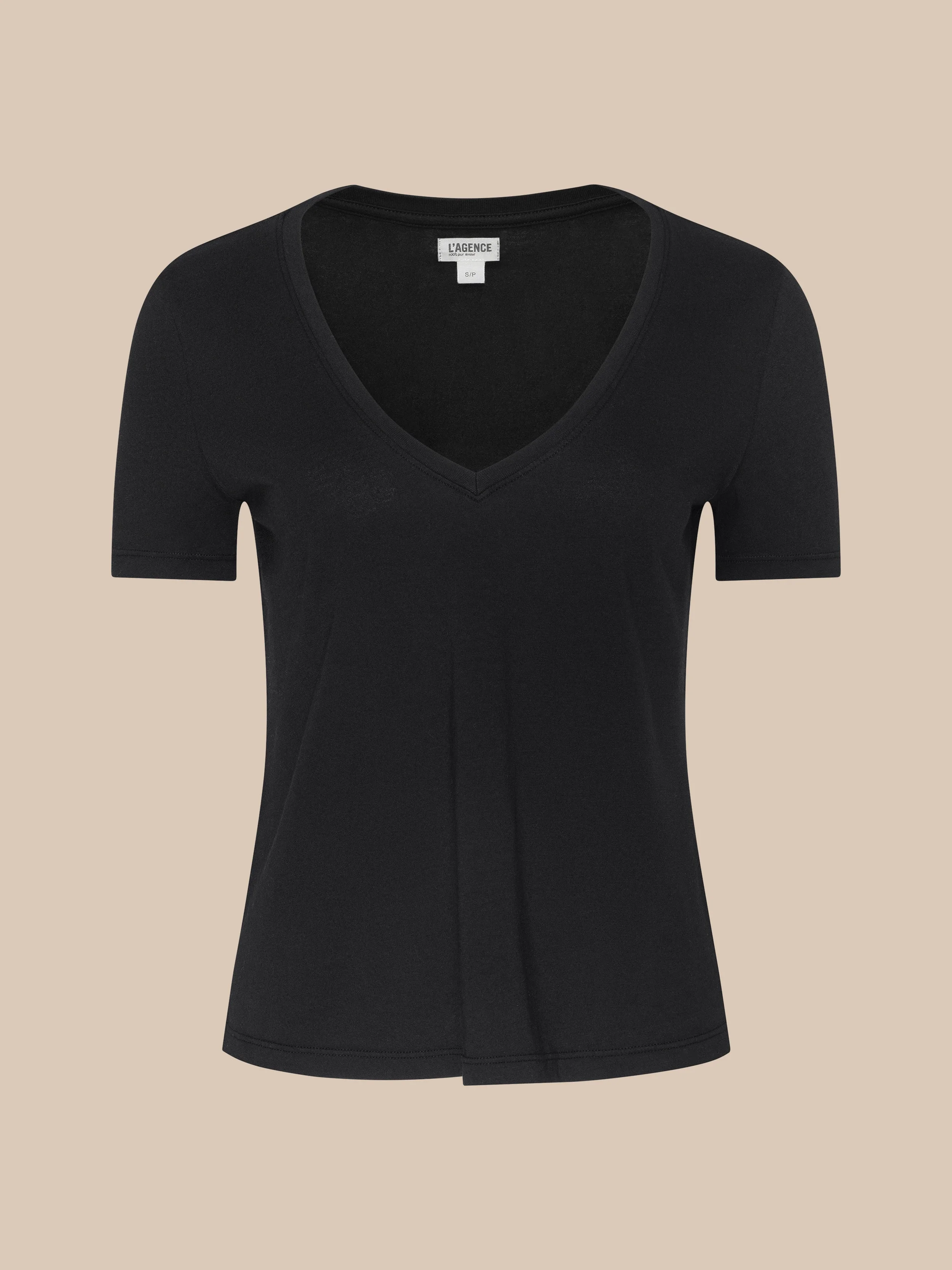 Brianna Cotton V-Neck Tee - 1