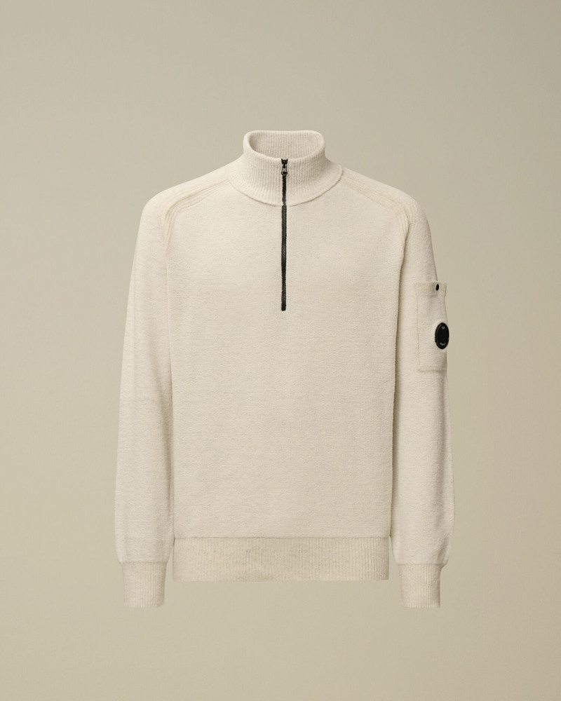 Fleece Knit Half Zip Lens Sweater 1