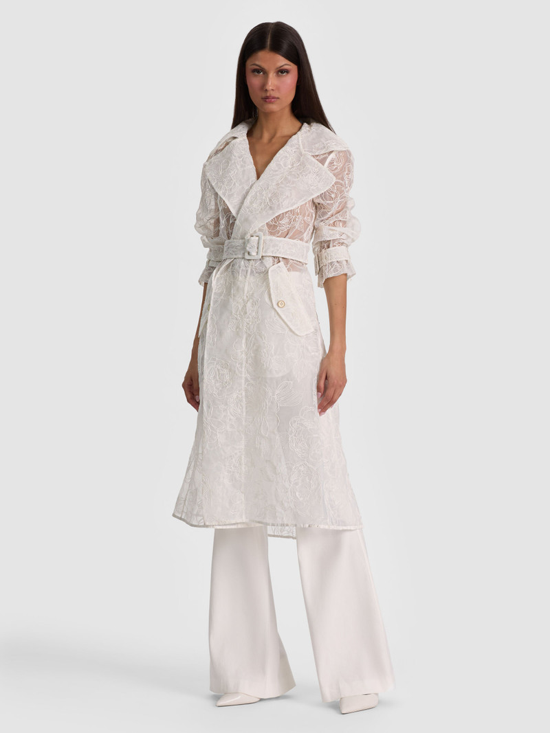 NEVADA EMBROIDERED SHEER TRENCH COAT 2