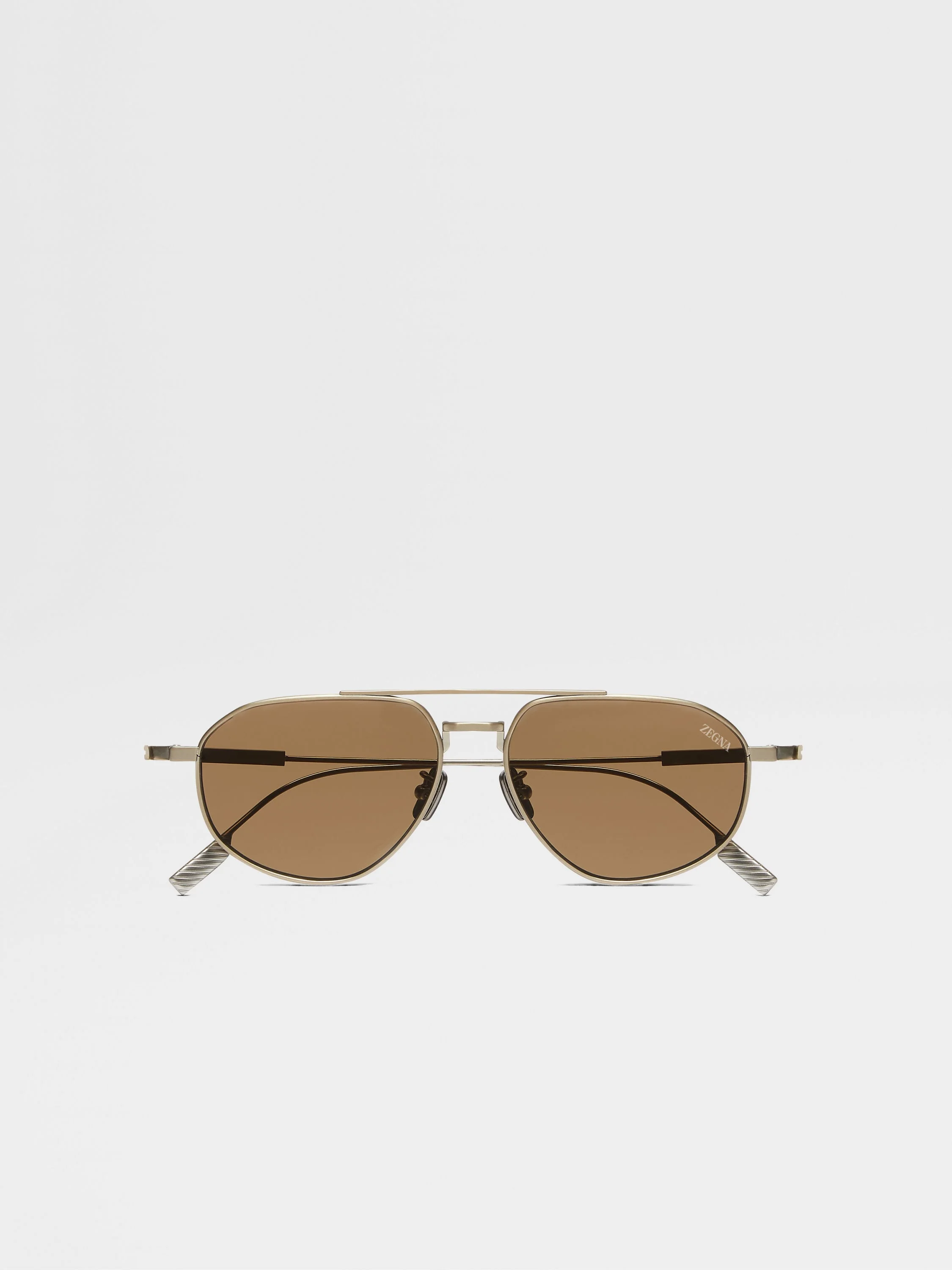SATIN LIGHT BRONZE TITANIUM SUNGLASSES - 1