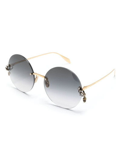 Alexander McQueen crystal-embellished round-frame sunglasses outlook