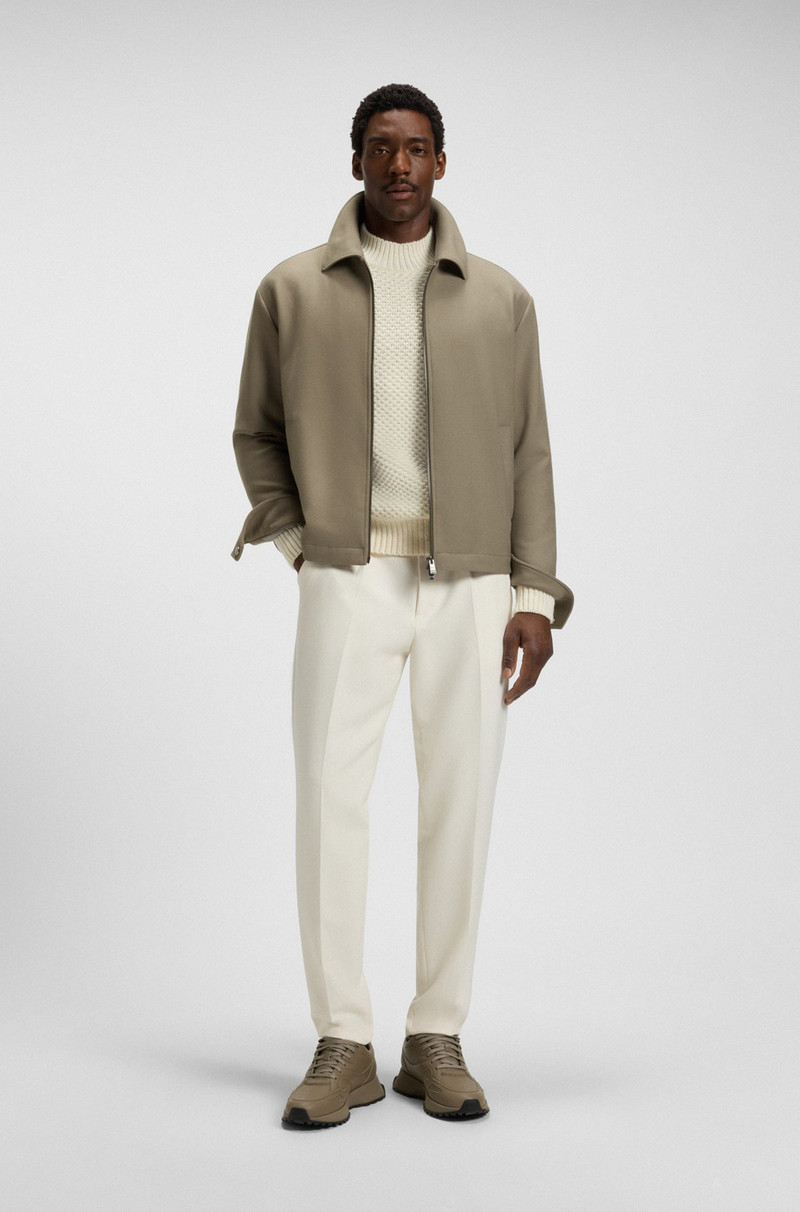 BOSS SLIM-FIT JACKET IN STRETCH FABRIC WITH WING COLLAR outlook