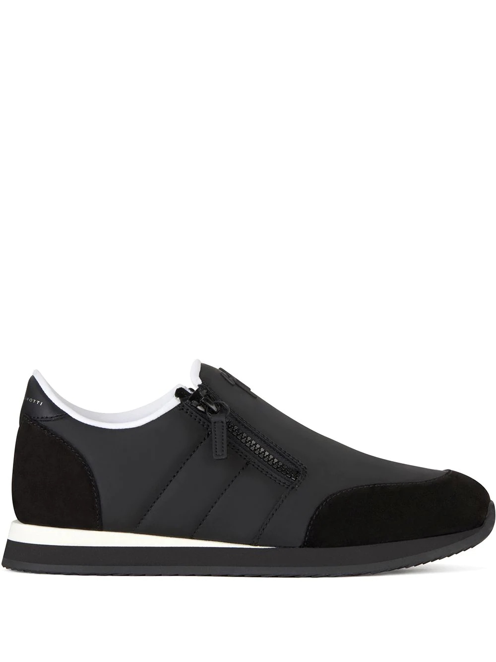 panelled zipped sneakers - 1