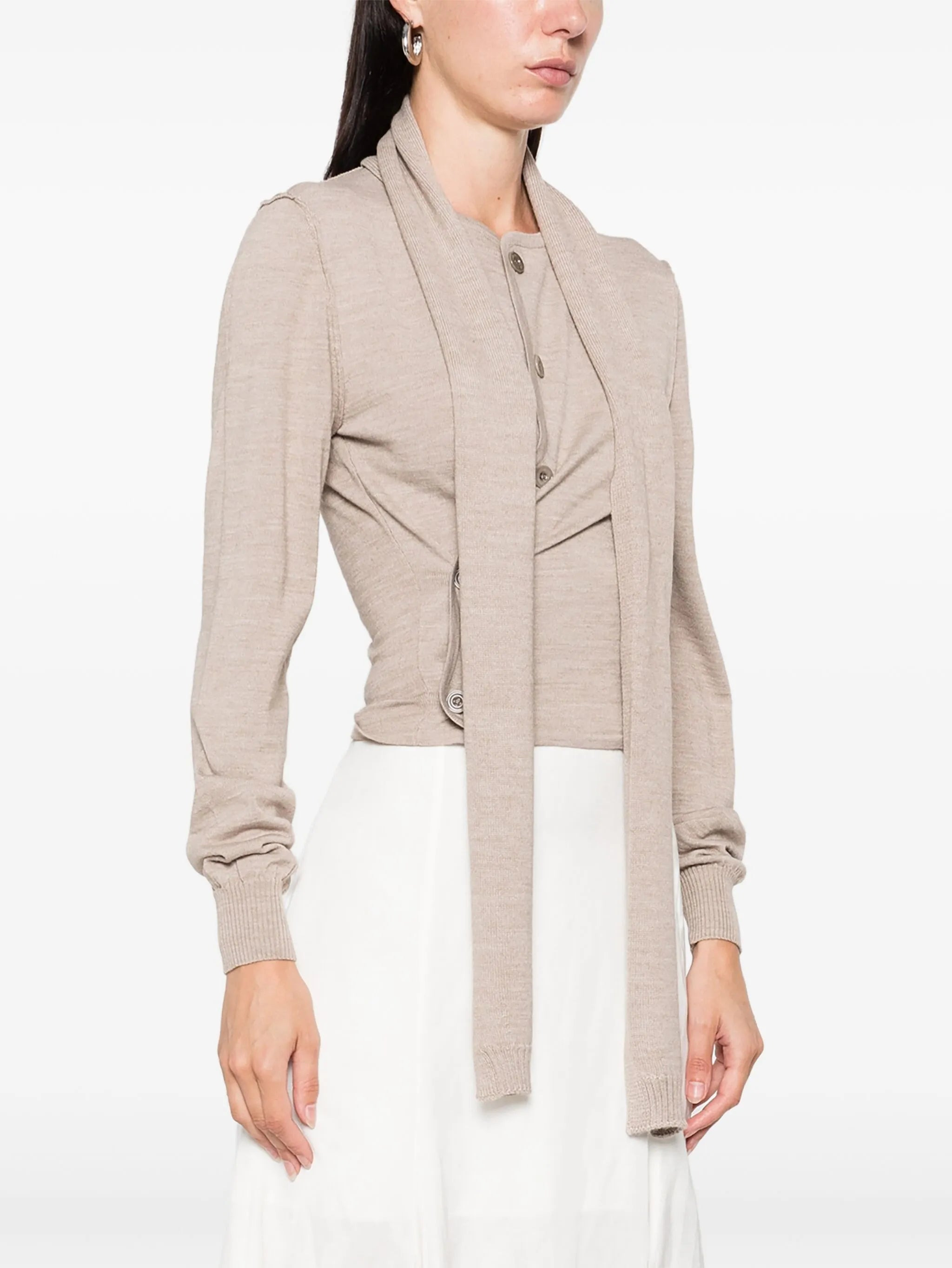 tied-neck button-detail top - 3
