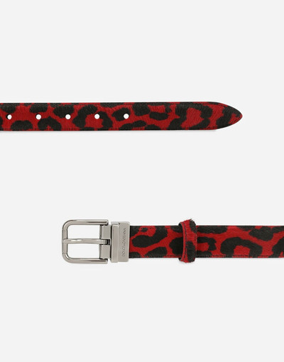 Dolce & Gabbana Leopard-print pony belt outlook