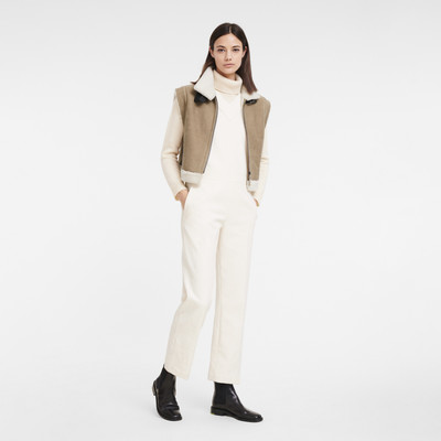 Longchamp Short sleeveless vest Natural - Leather outlook