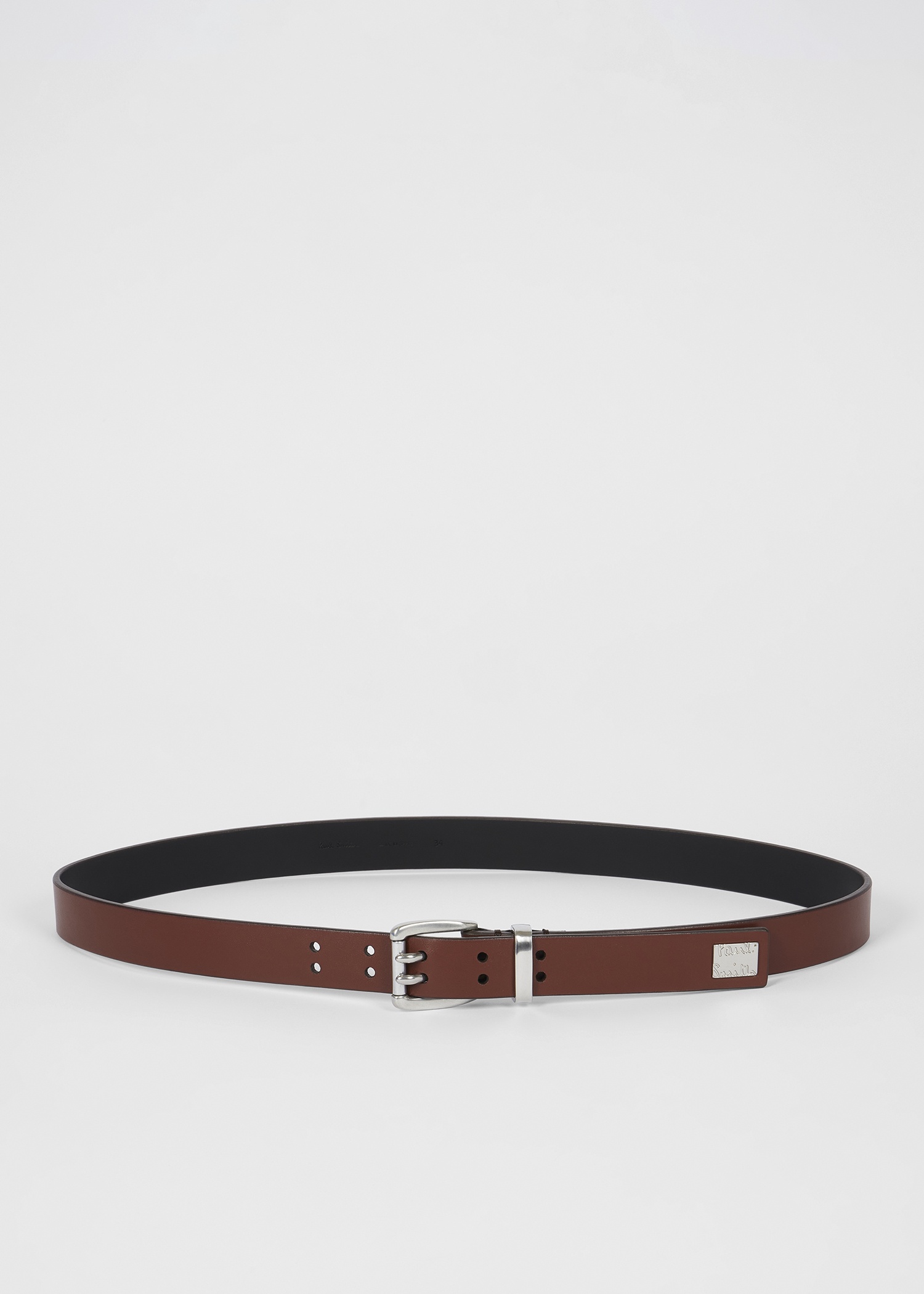 Brown Leather Twin-Prong Belt - 2