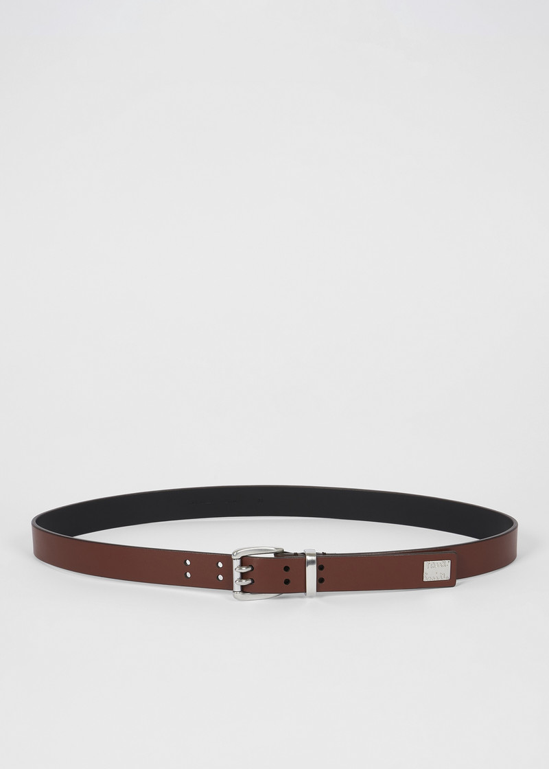 Paul Smith Brown Leather Twin-Prong Belt outlook