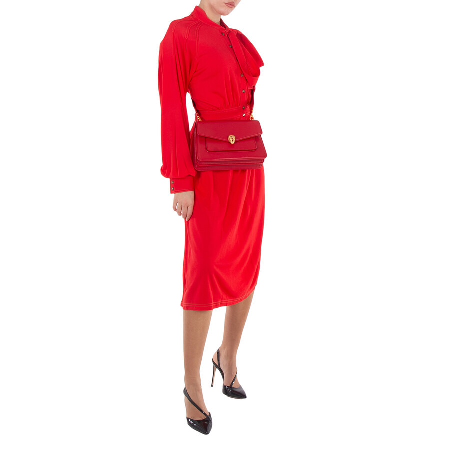 Bvlgari Serpenti Forever Red Ladies Crossbody 290766 - 4
