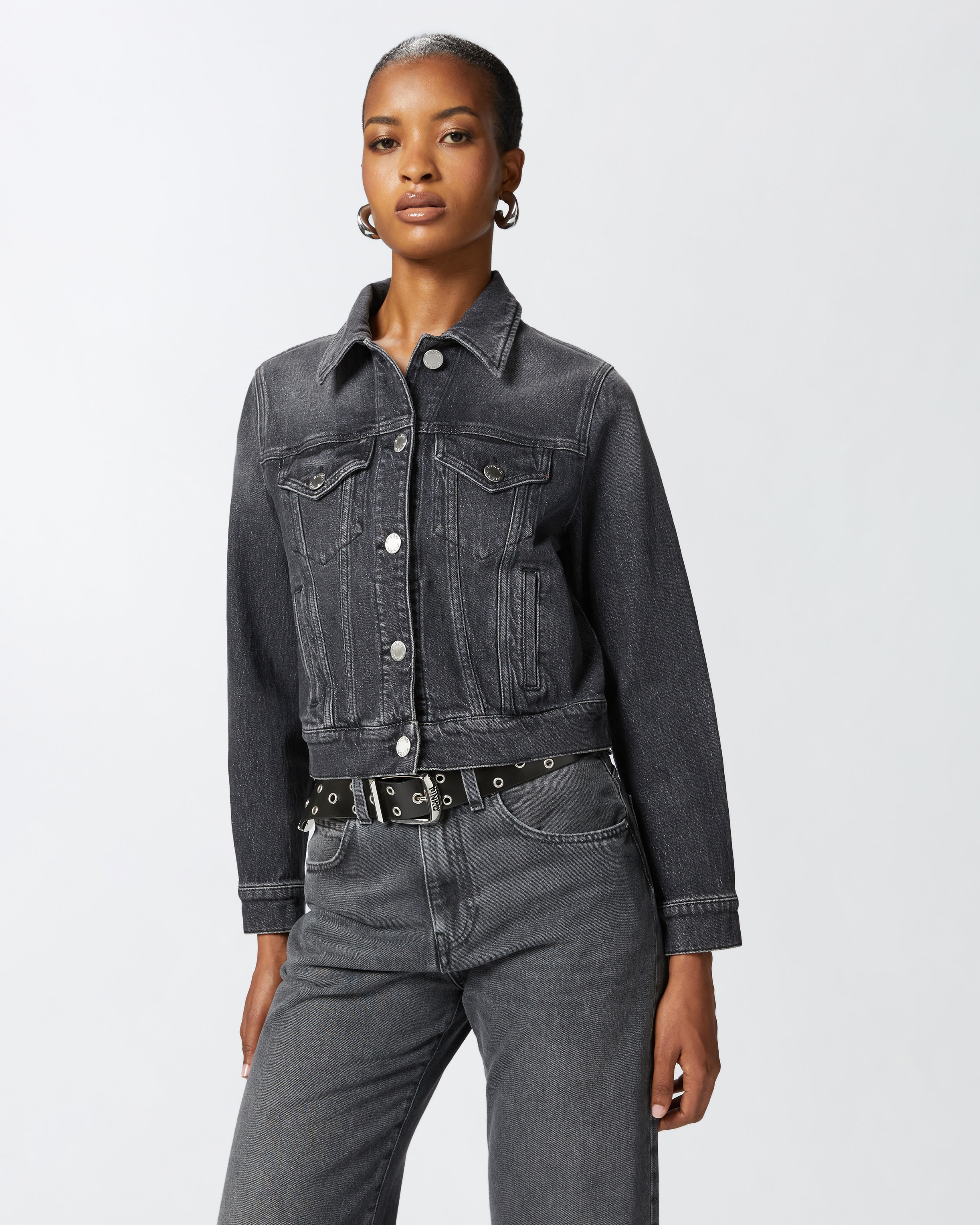 DARK GREY DENIM JACKET - 2