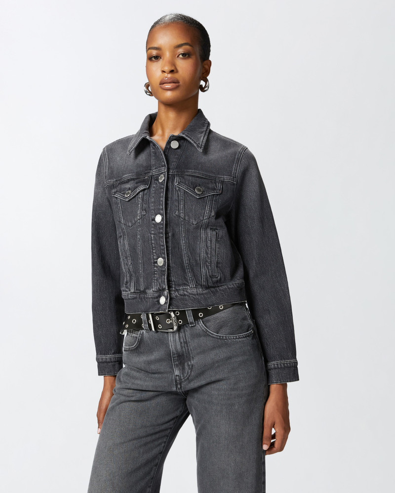 PINKO DARK GREY DENIM JACKET outlook