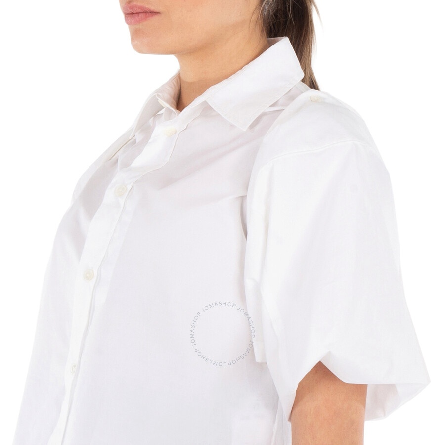 MM6 Cropped Long Sleeve Cotton Shirt - 2