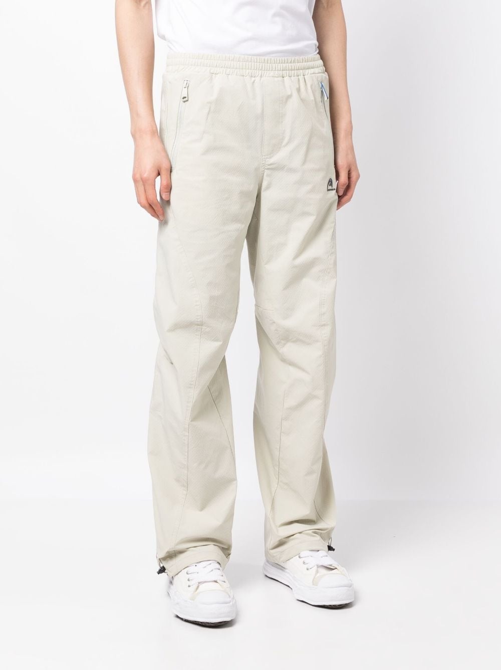 logo-embroidered straight-leg trousers - 3