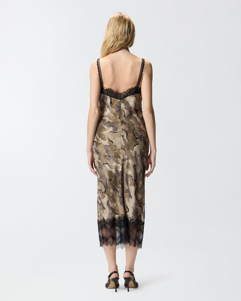 CAMOUFLAGE MIDI SLIP DRESS WITH LACE 5