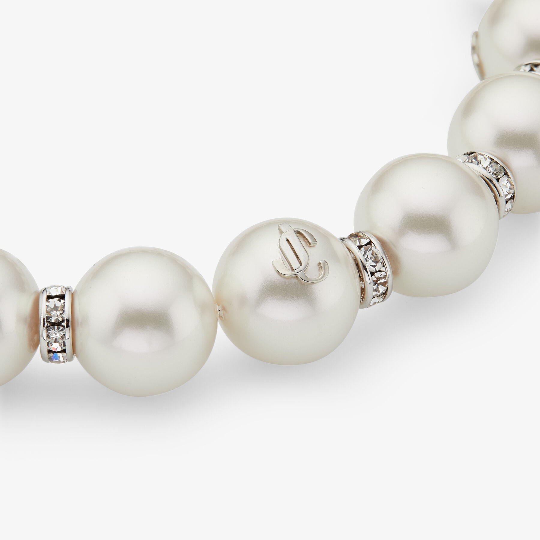 Pearl Crystal Choker
Silver-Finish Metal Choker with Pearls and Crystal - 4