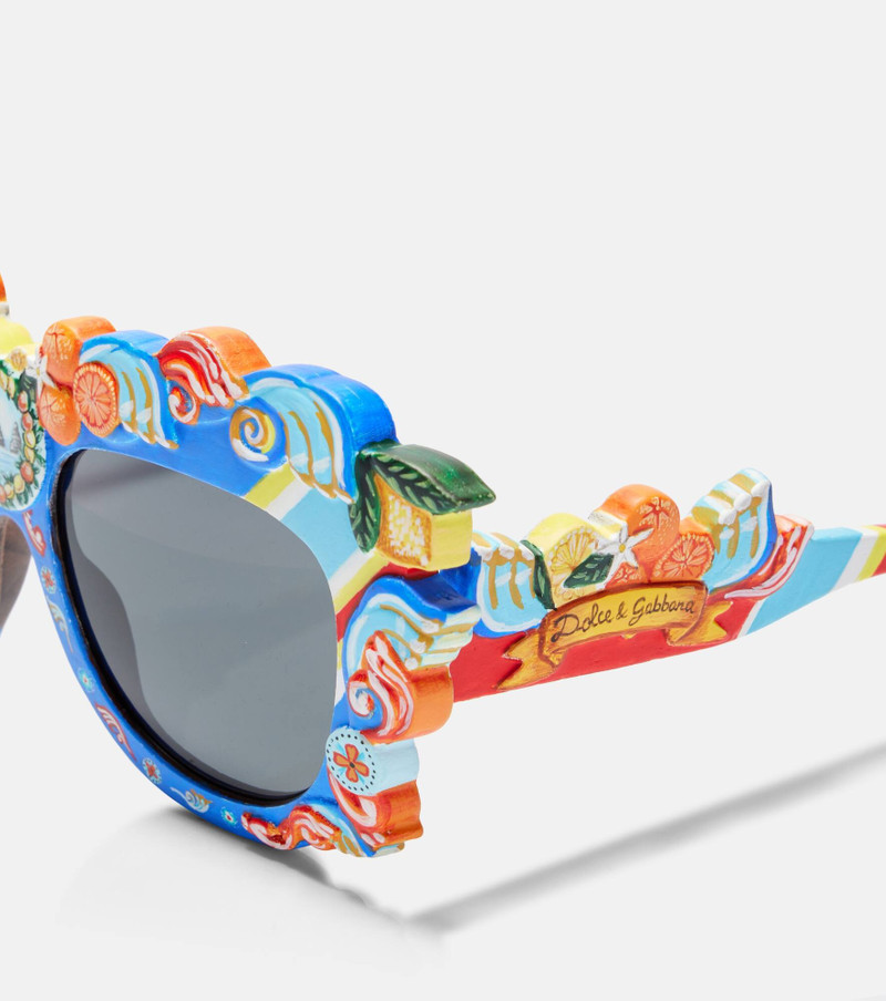 Dolce & Gabbana Taormina DG embellished round sunglasses outlook