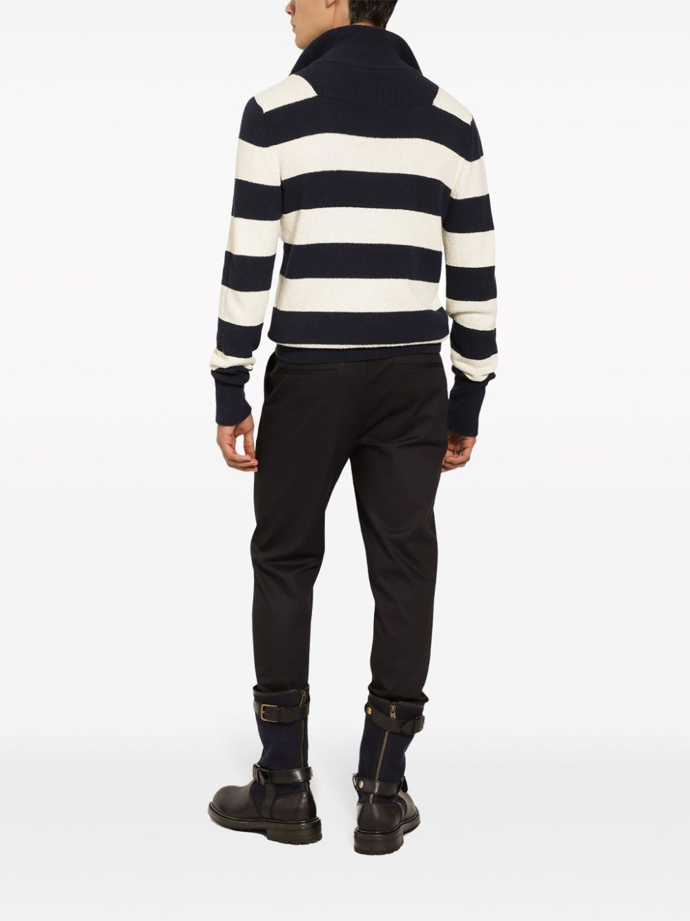 striped half-zip jumper - 4
