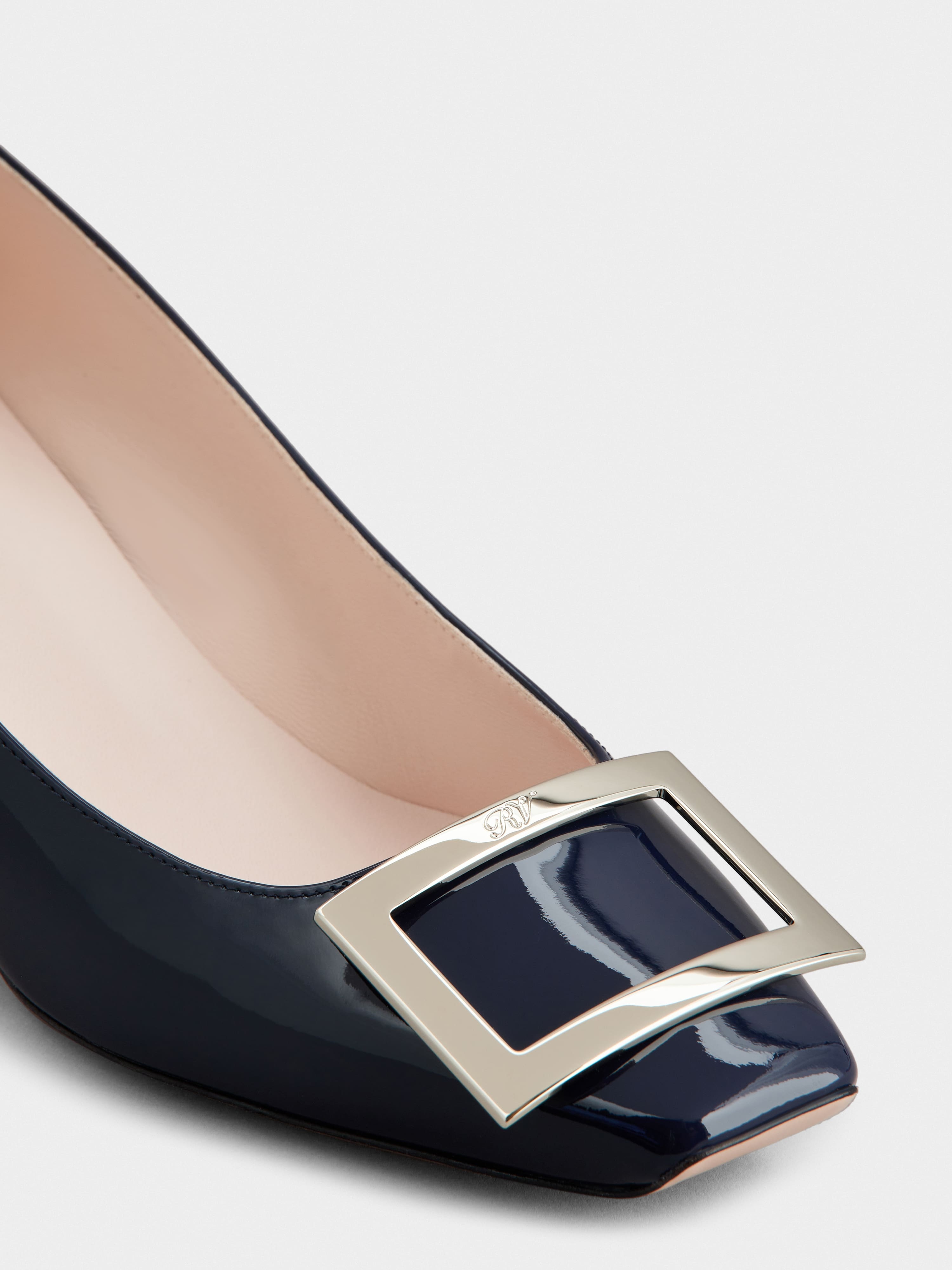 Trompette Metal Buckle Pumps in Patent Leather - 3