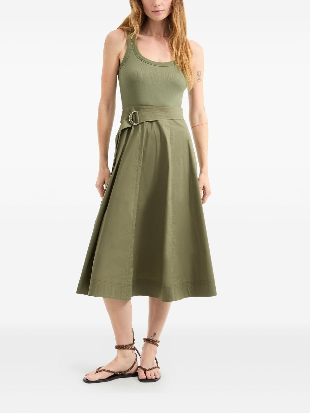 Ennis belted-waist midi dress - 2