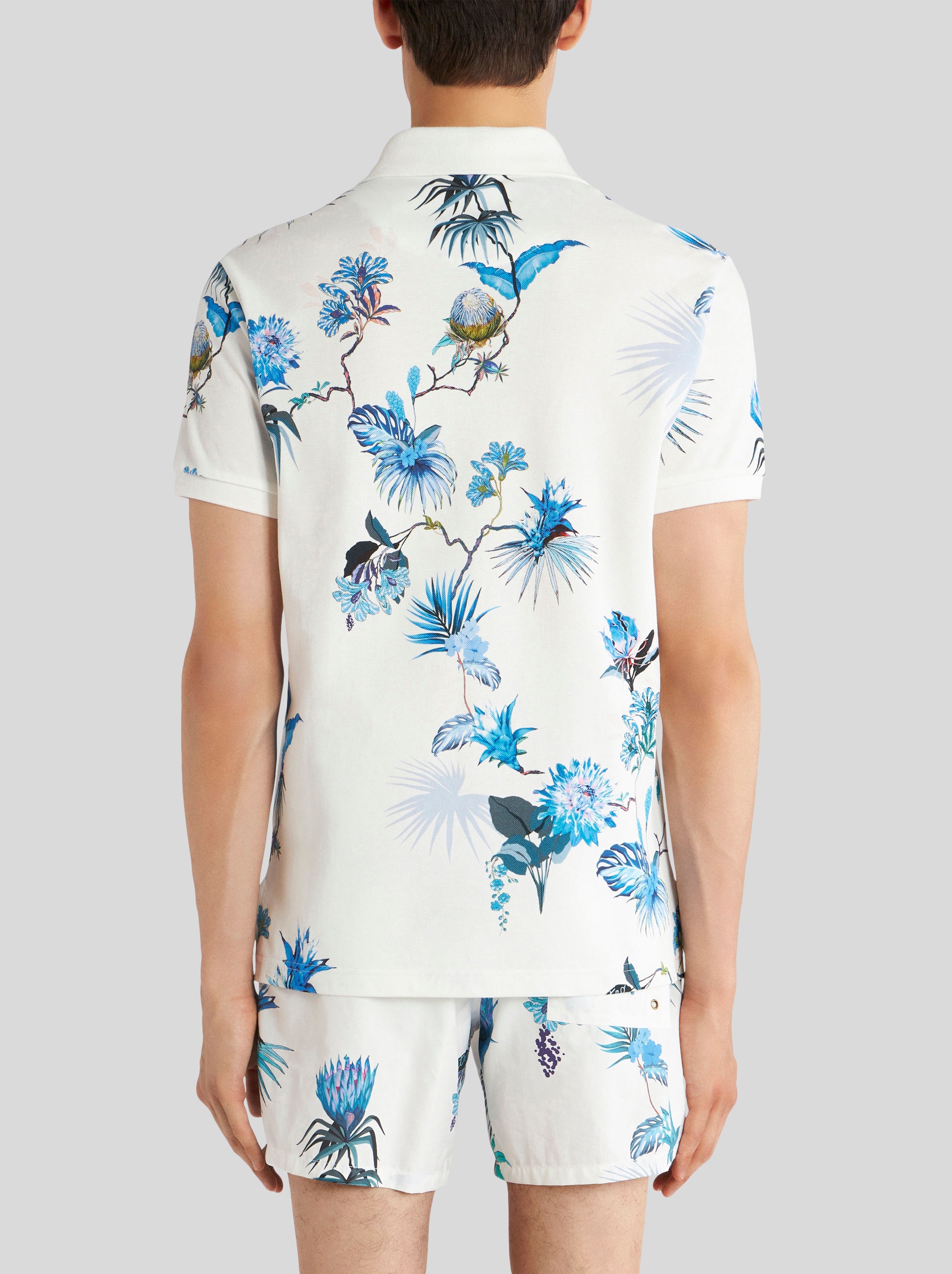 FLORAL JERSEY POLO SHIRT - 4