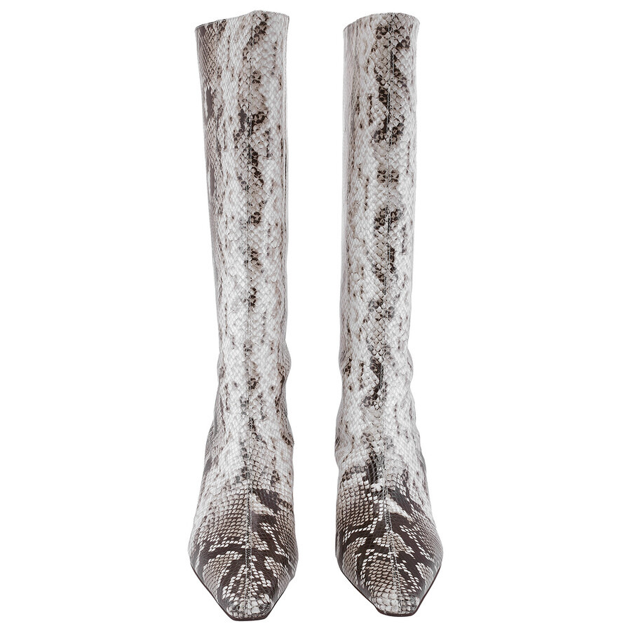 St Agni Python Print Leather High Boots - 3