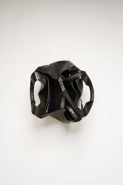 Acne Studios Crinkled leather tote bag black outlook
