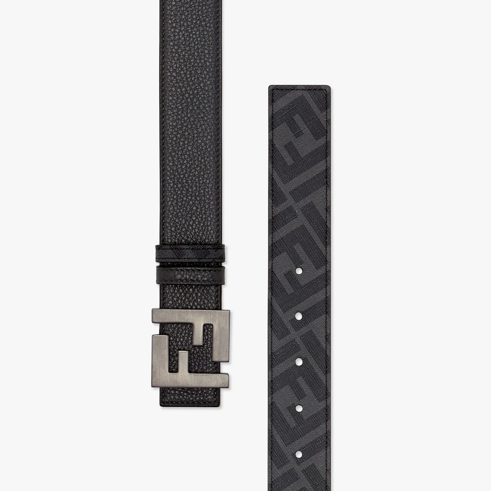 Gray leather belt - 2