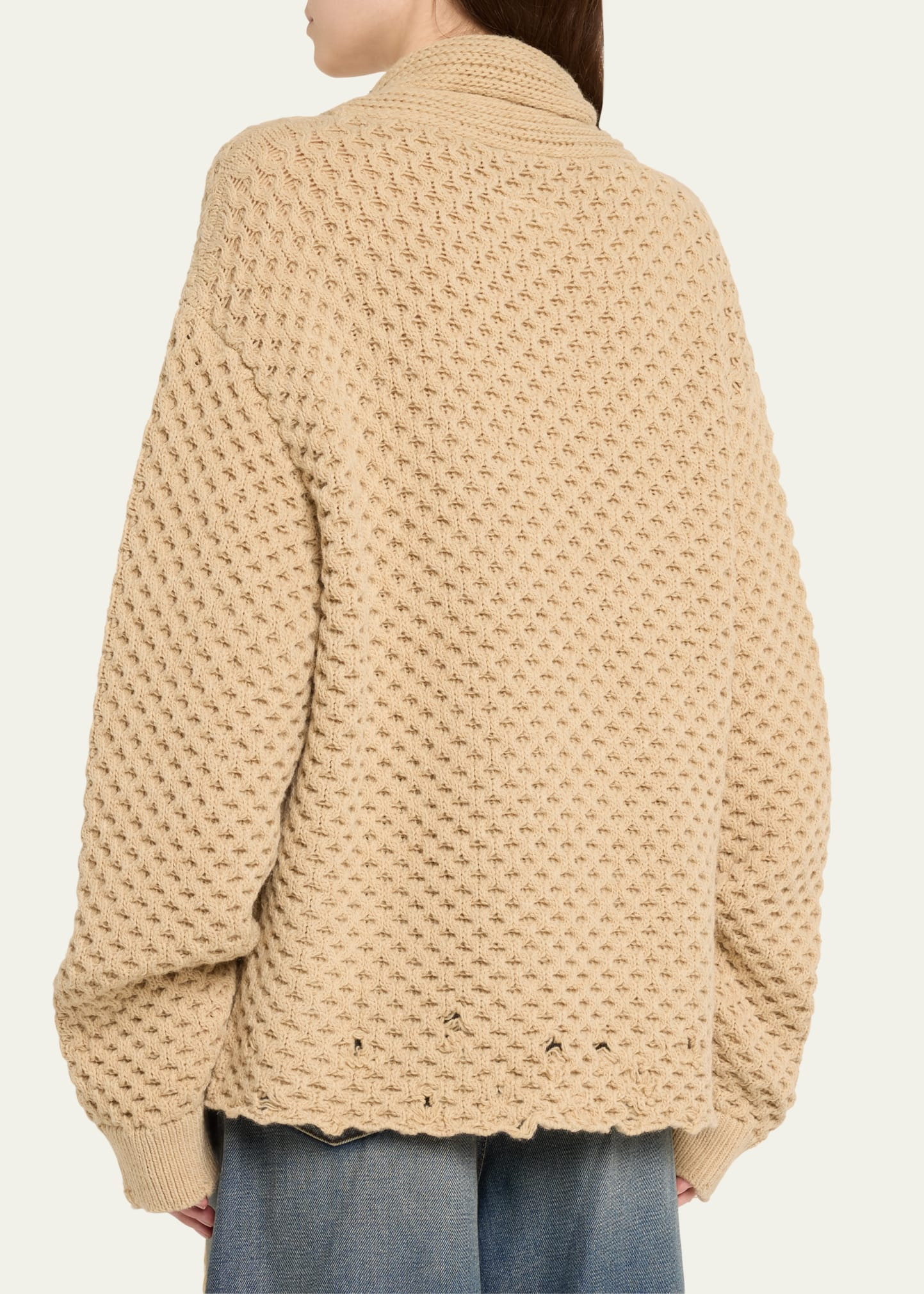 Crewneck Scarf Sweater - 3