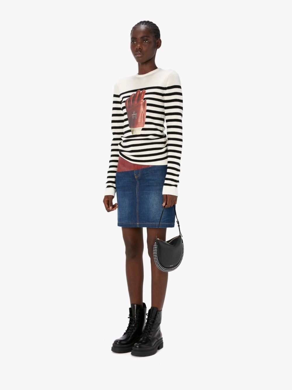 STRIPED GLOVE CREWNECK JUMPER - 5