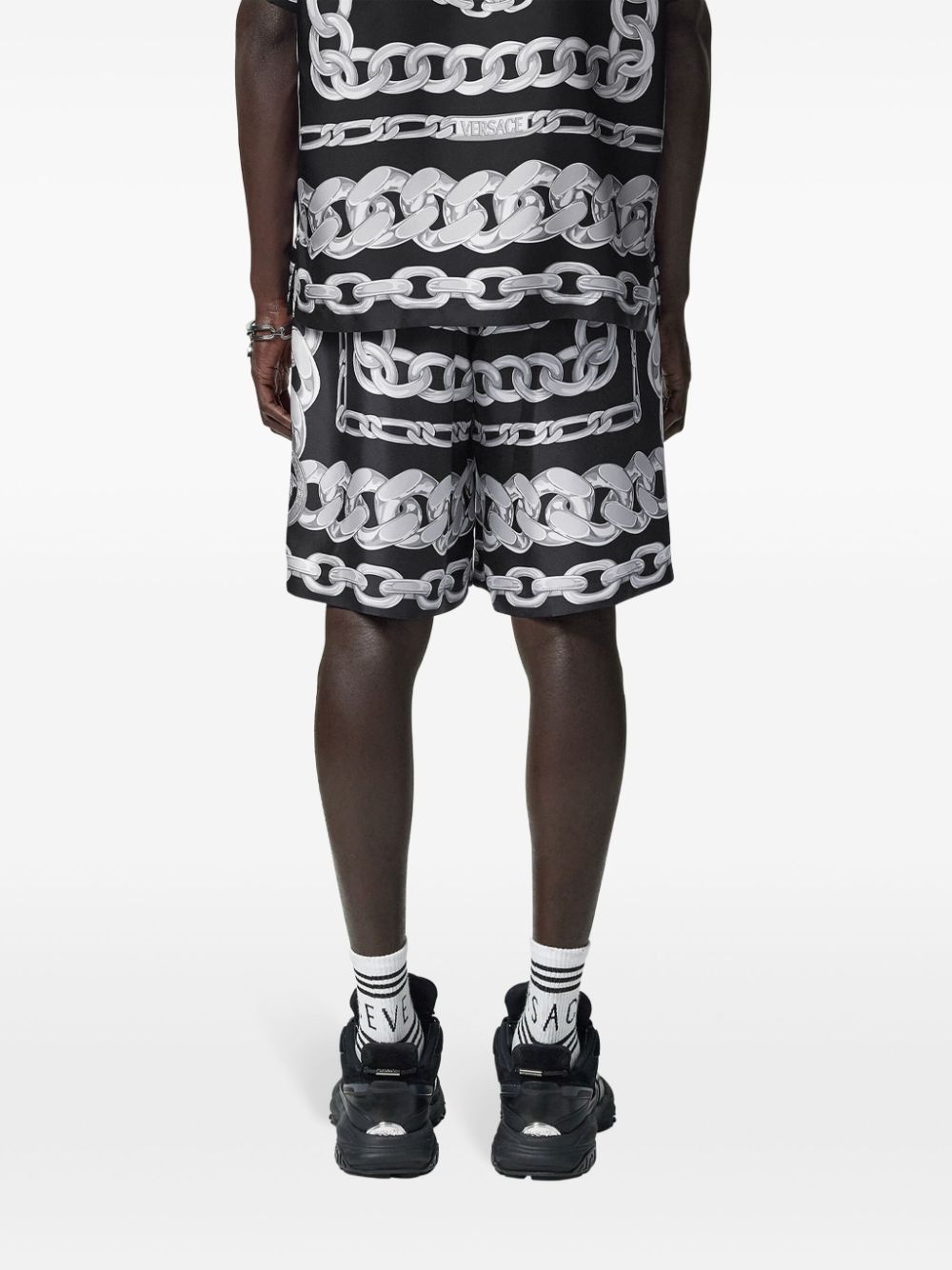 graphic-print track shorts - 4