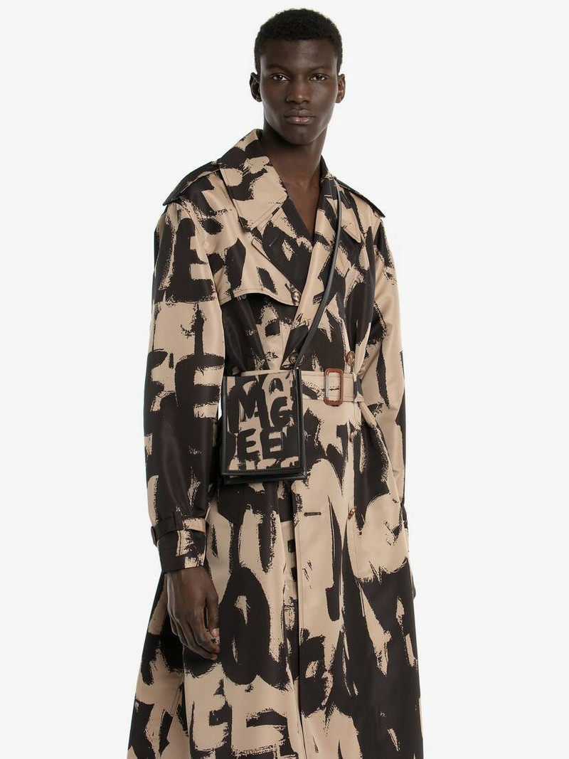 Mcqueen Graffiti Edge Mini Crossbody Bag in Black/beige 5