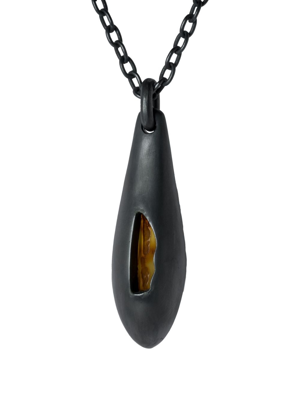 sterling silver Chrysalis amber necklace - 2